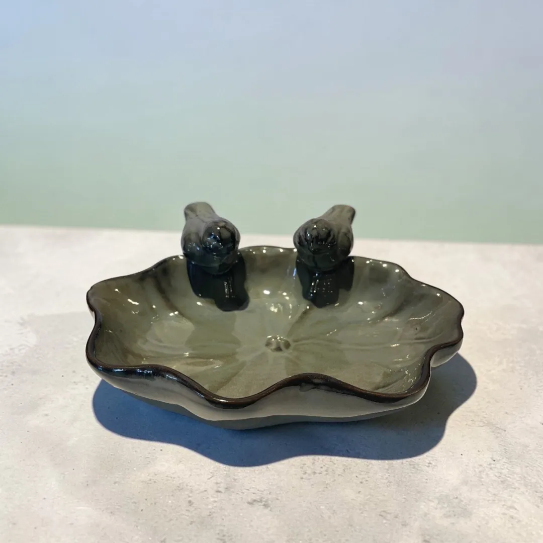 Countryfield Vogelbad Keramiek Blauw 18,2x12,5cm