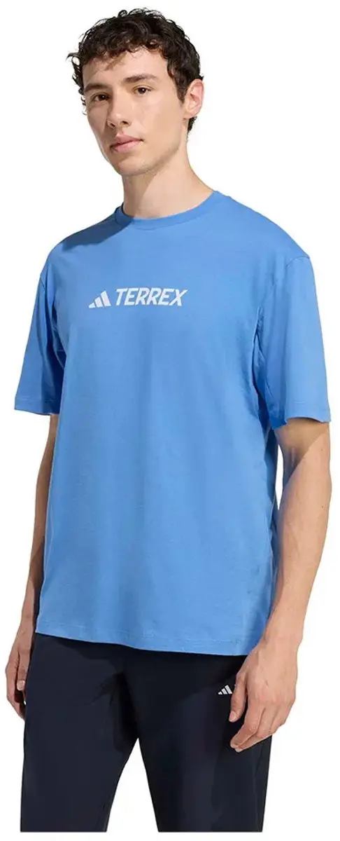 Adidas Terrex Classic Logo T-shirt Met Korte Mouwen Blauw L Man