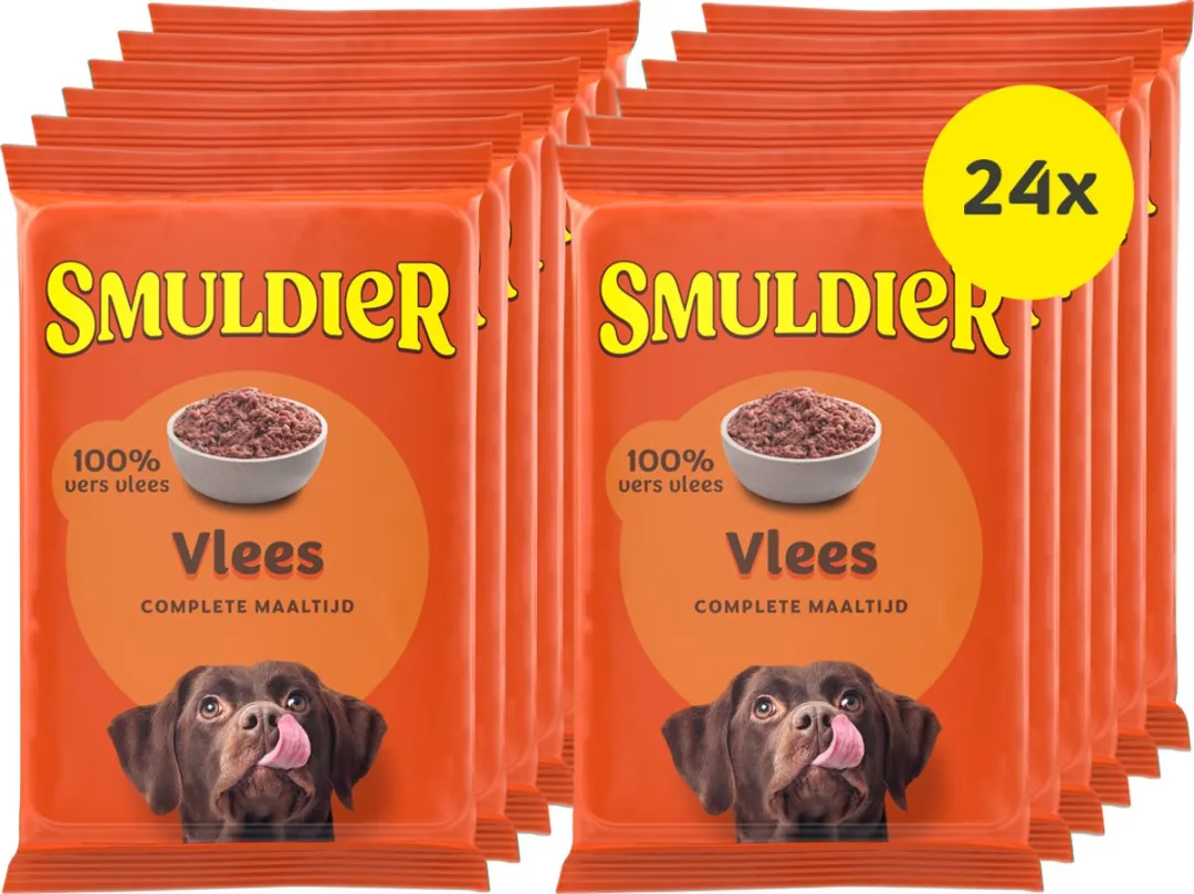 Smuldier Vlees 400g | 24 st. | compleet | diepvries hondenvoer | vers vlees