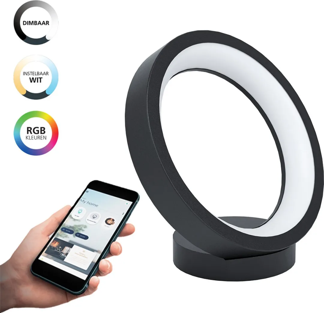 EGLO connect.z Marghera-Z Smart Tafellamp - Zwart/Wit - RGB & Wit - Zigbee