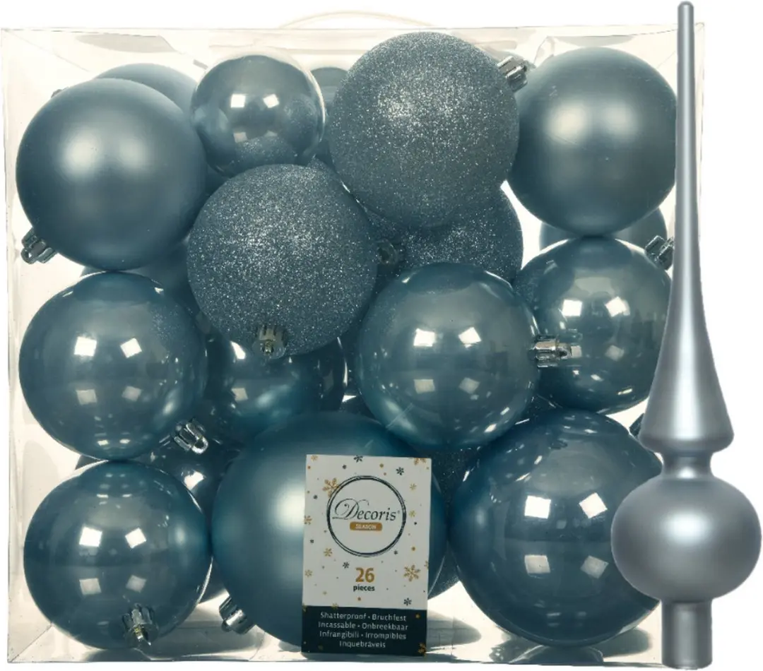 Decoris kerstballen set 26x kunststof