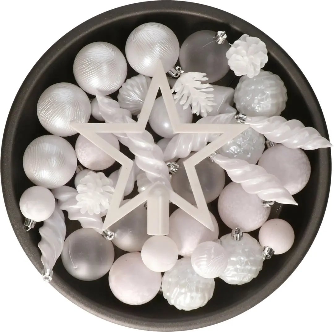 Decoris kerstballen, ornamenten en piek set