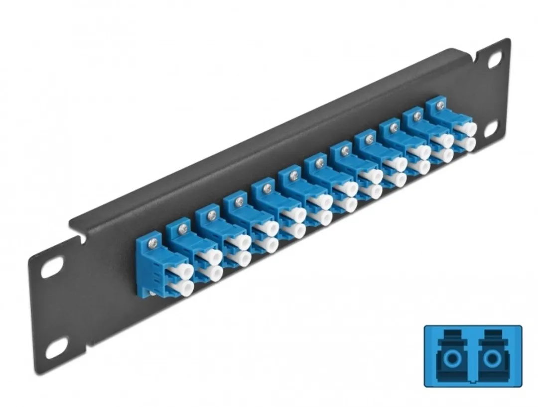 Delock 10" Fiber Optic Patch Panel 12 Port LC Duplex