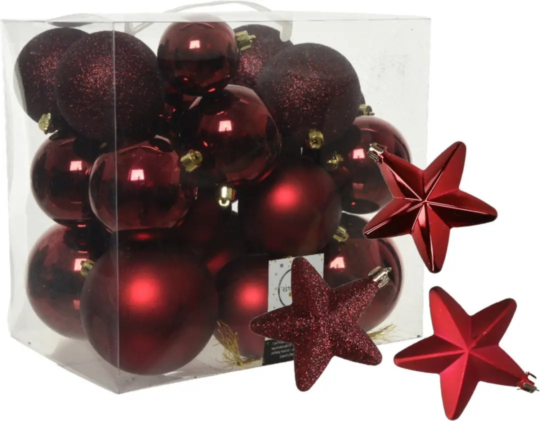 Kerstballen en sterren ornamenten