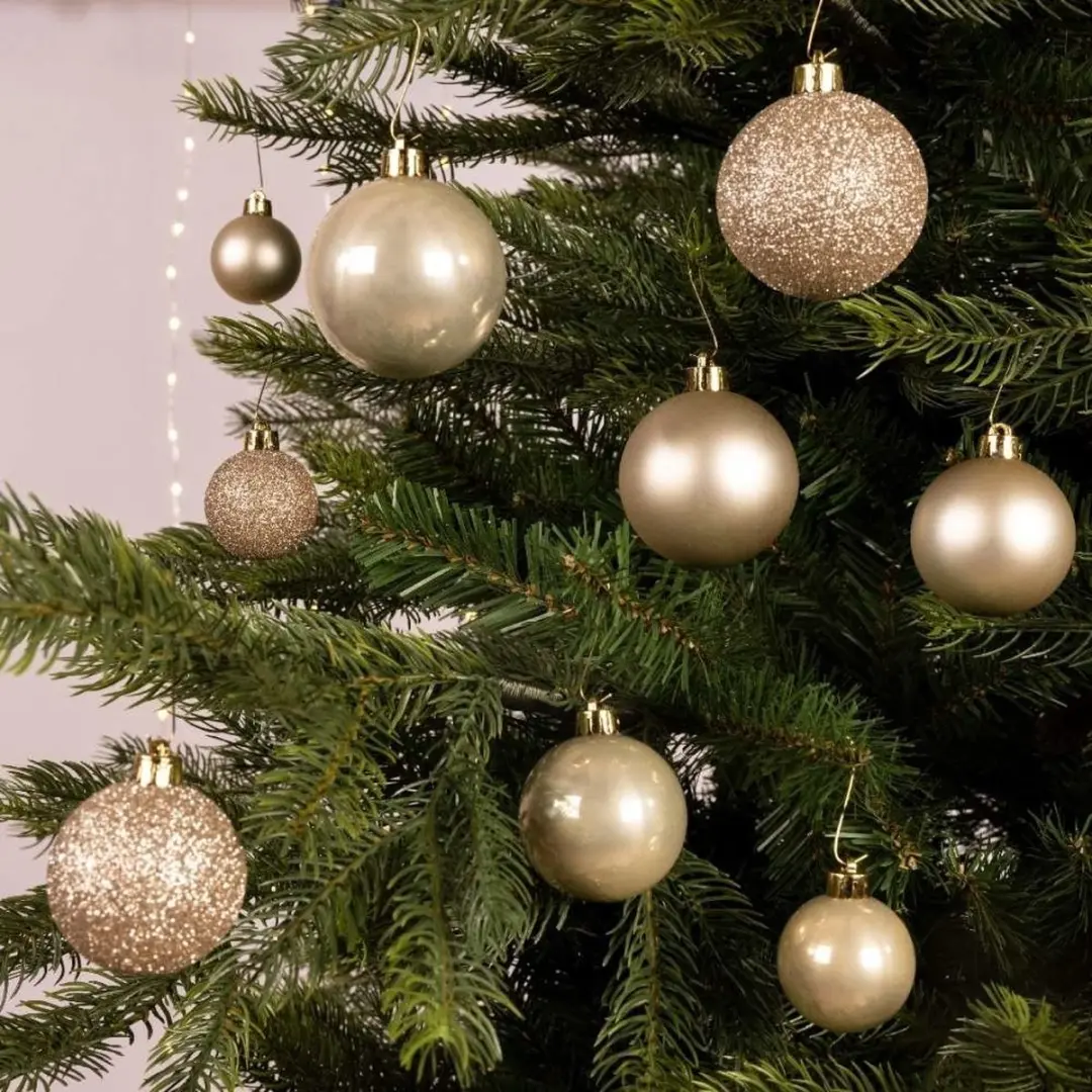 Decoris Kunststof Kerstballen Parel Mix - 30 stuks - afbeelding 2 van 5