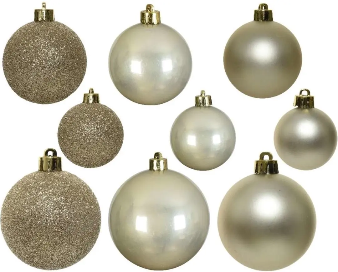 Decoris Kunststof Kerstballen Parel Mix - 30 stuks - afbeelding 4 van 5