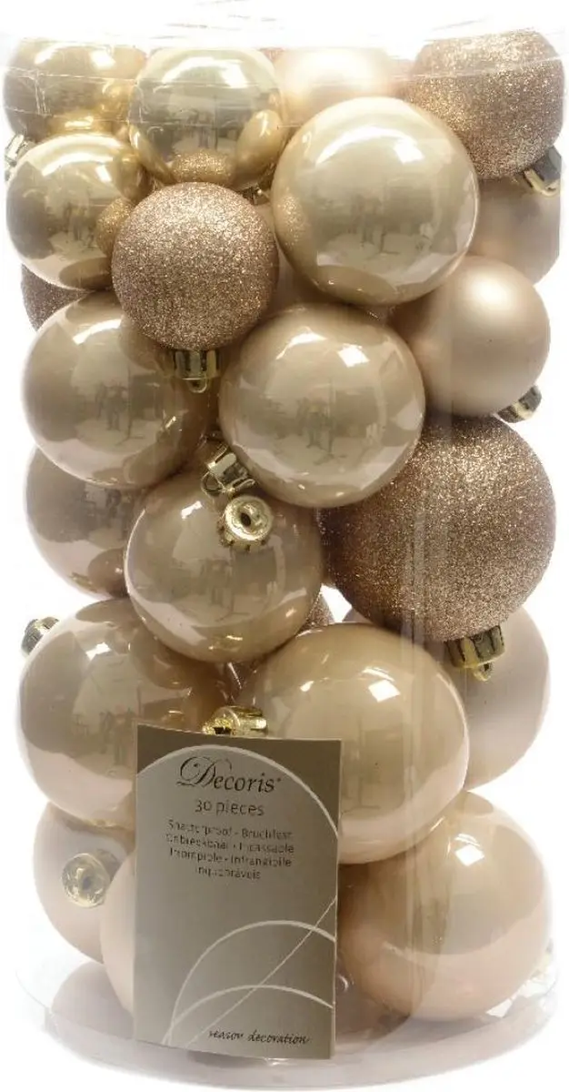 Decoris Kunststof Kerstballen Parel Mix