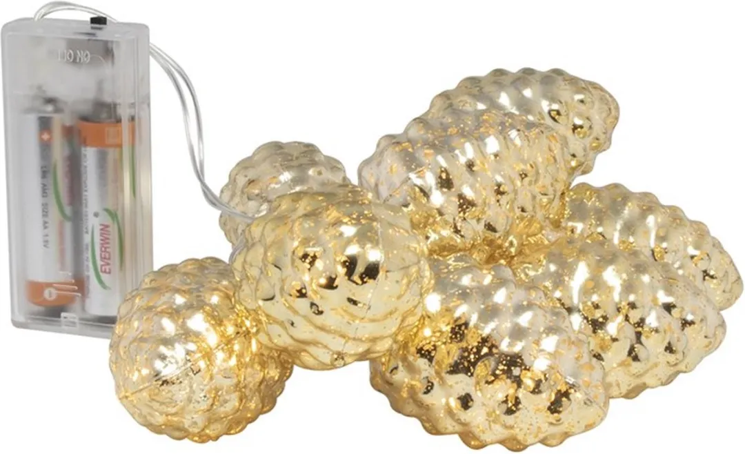 Svenska Living LED Snoer Dennenappels Goud