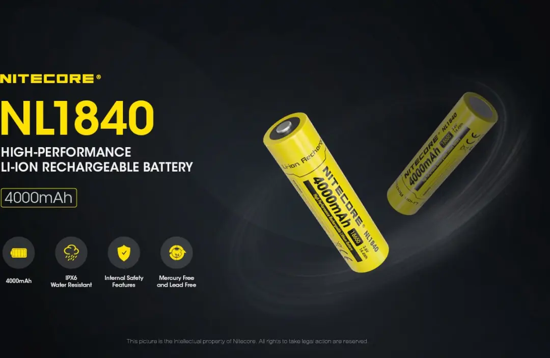 Nitecore NL1840 18650 Li-Ion Batterij - 4000mAh - afbeelding 2 van 5