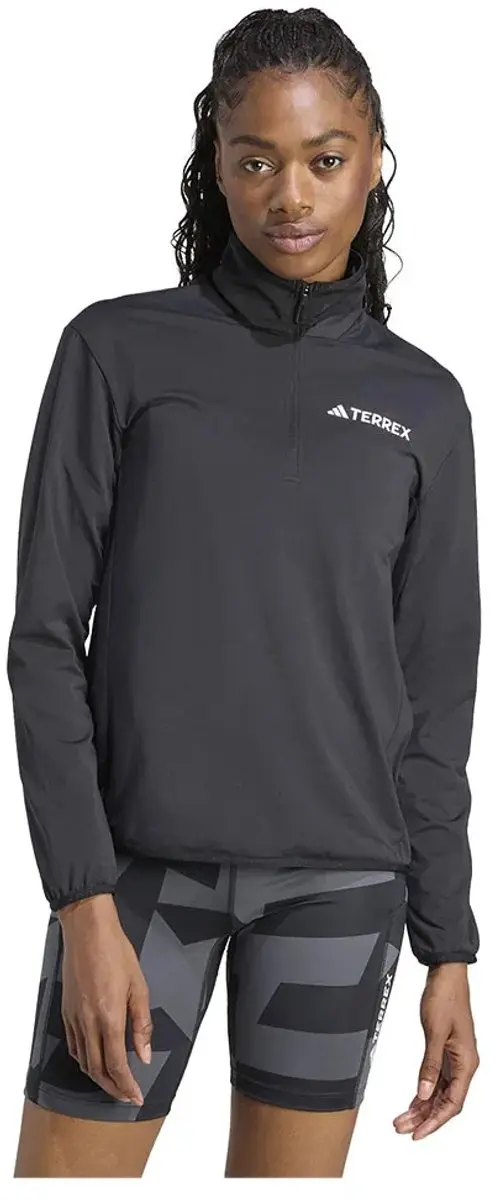 Adidas Terrex Multi Climawarm Tech Fleece Met Halve Rits Grijs M Vrouw