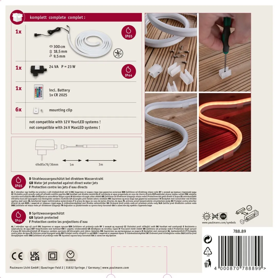 Paulmann SimpLED LED Strip Outdoor RGB 3m IP65 - 19,5W