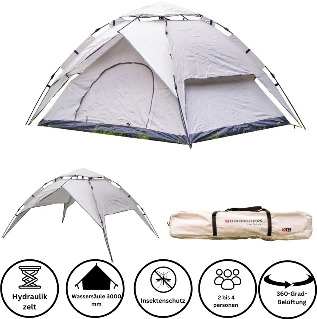 Toolbrothers Outdoor Kampeertent voor 2-4 personen Koepeltent Hydraulische tent