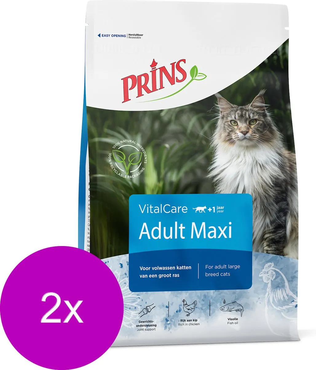 Prins Vitalcare Cat Adult Maxi Gevogelte Kattenvoer - 2x1,5kg