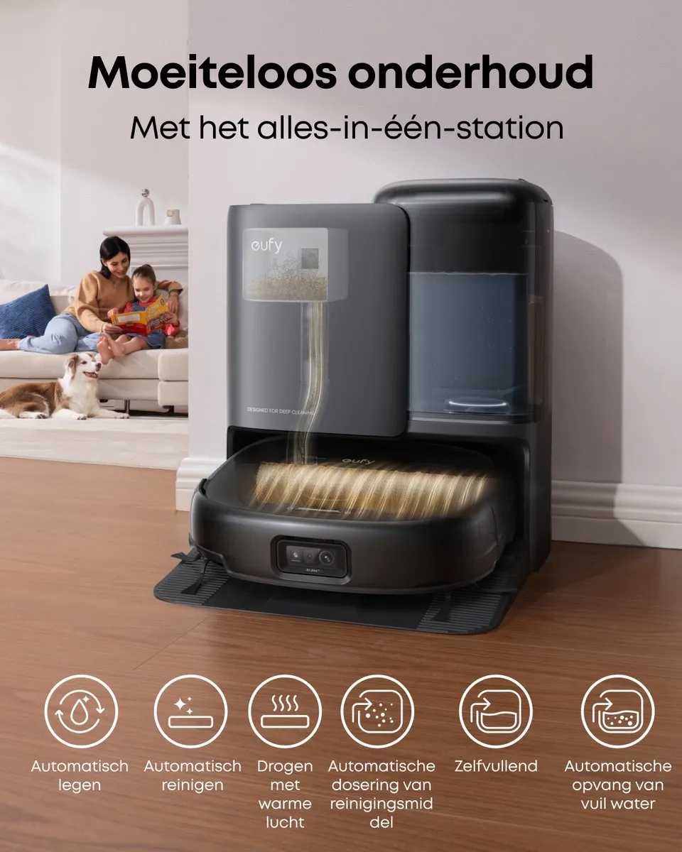 Eufy Omni E25 Robotstofzuiger - 20.000 Pa - Zwart