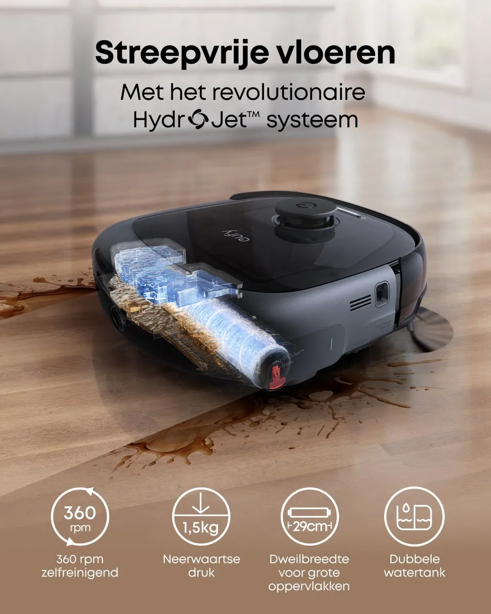Eufy Omni E25 Robotstofzuiger - 20.000 Pa - Zwart