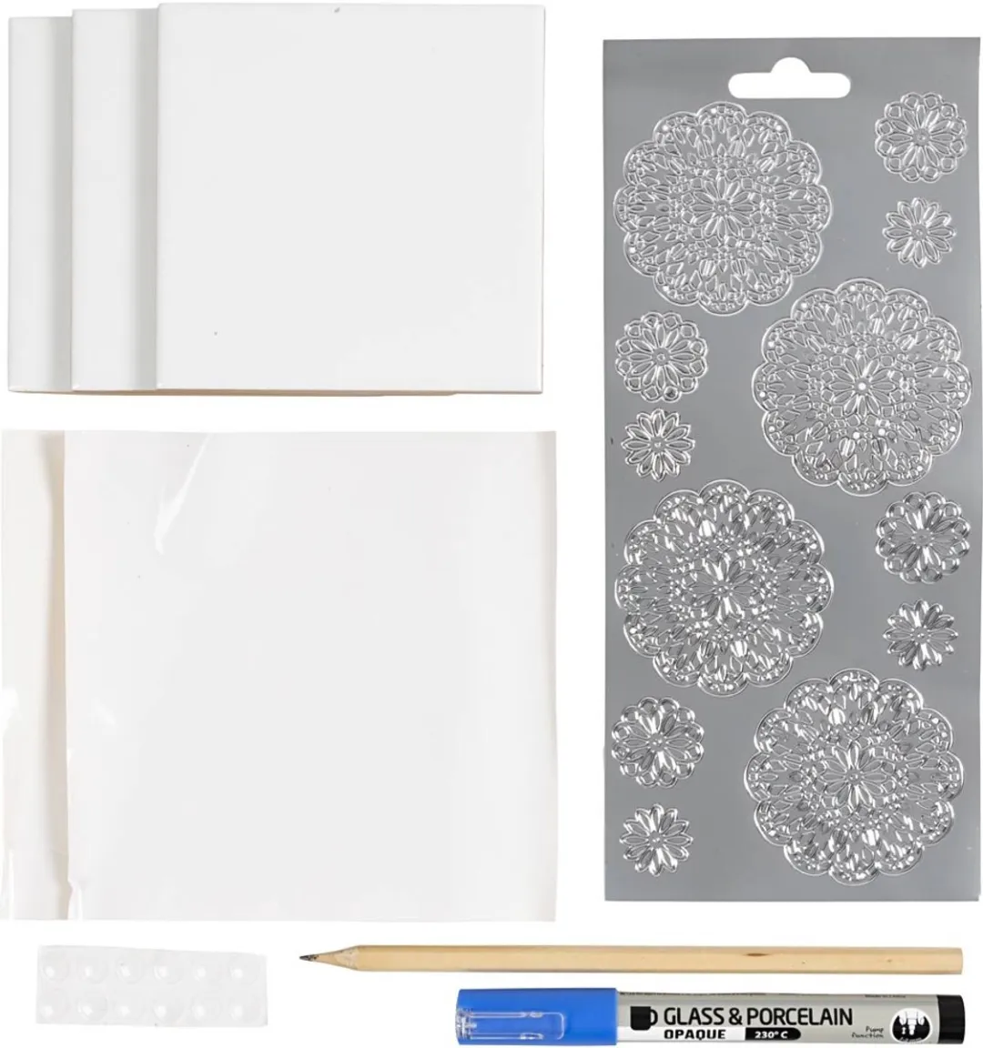 Creativ Company Mini Hobbyset Tekenen Porseleinen Onderzetters Multicolor