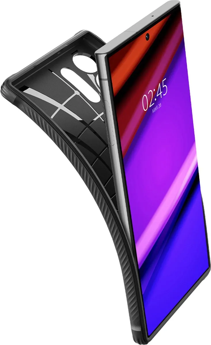 Spigen Rugged Armor ACS05613 Hoesje - Samsung Galaxy S23 Ultra - Zwart