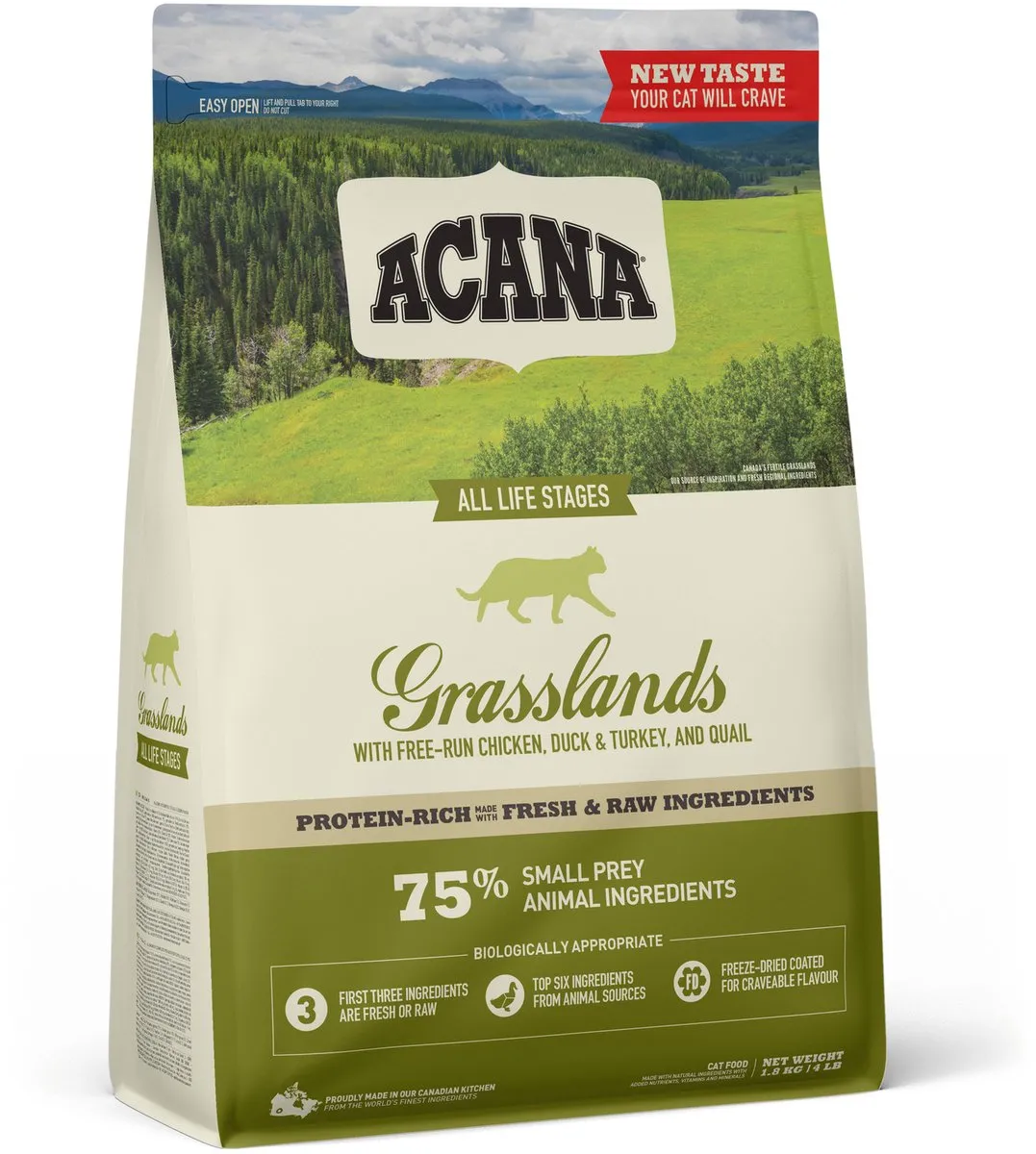 Acana Cat Grasslands Lam & Eend & Witvis Kattenvoer 1.8kg