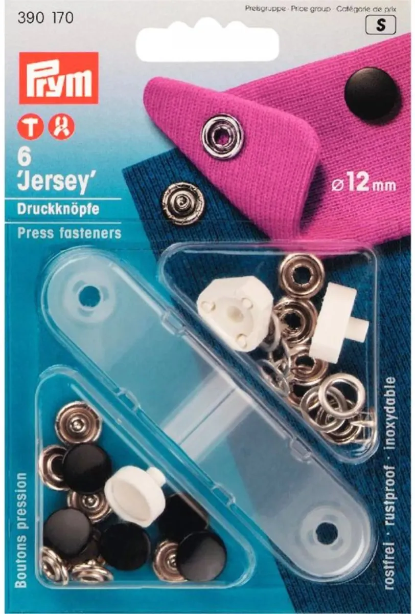 Prym Jersey Naaivrijdrukknoop 12mm - 6 Stuks - Zwart