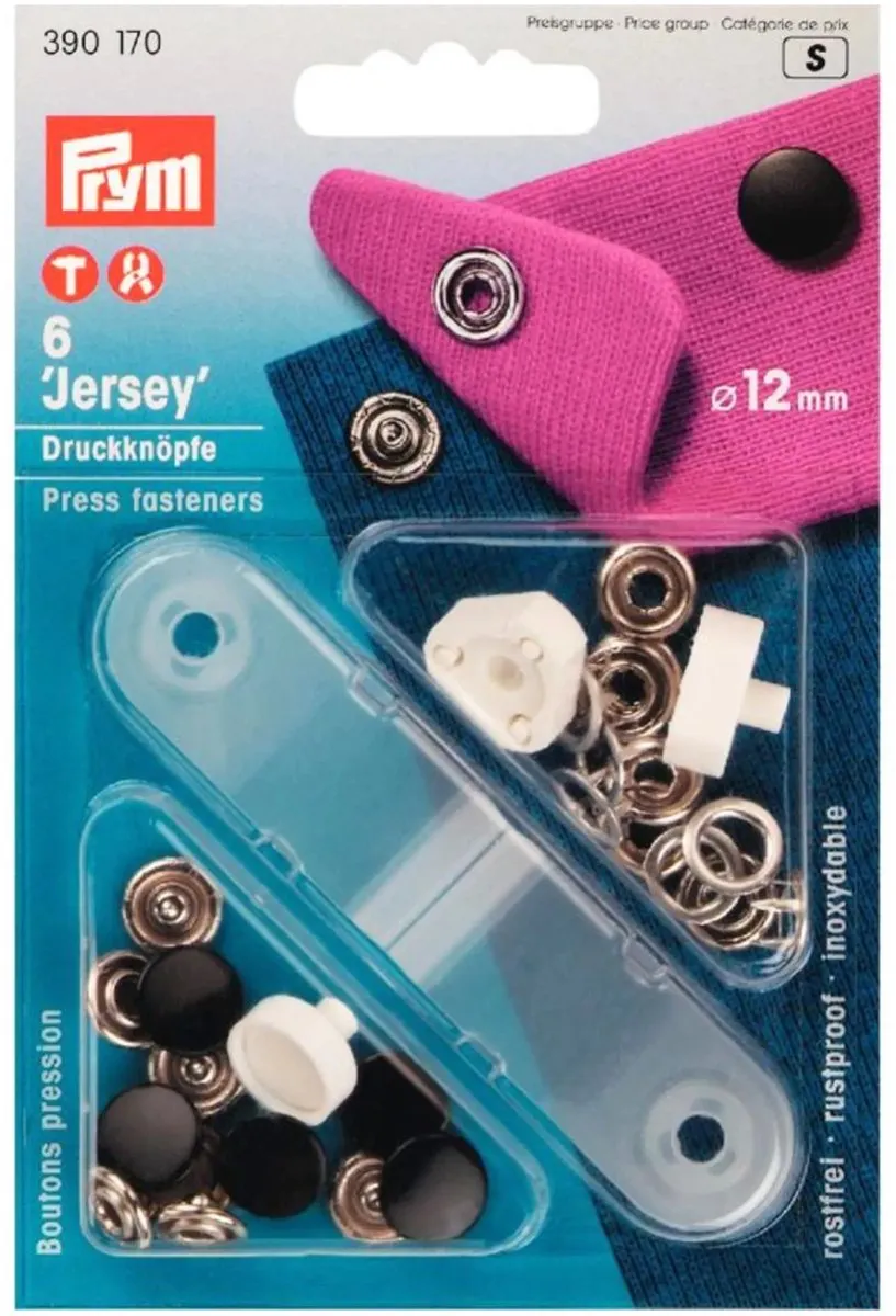 Prym Jersey Naaivrijdrukknoop 12mm - 6 Stuks - Zwart