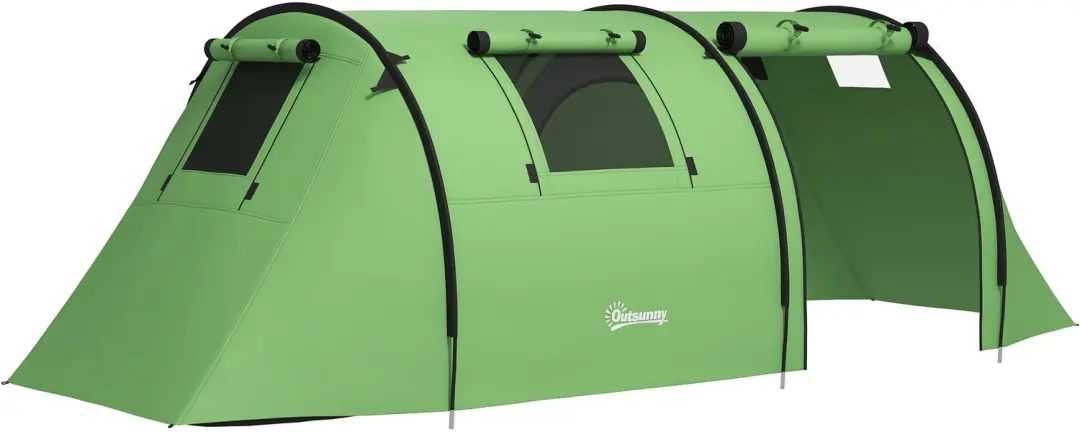 Outsunny Tunneltent voor 4 Personen met Slaapcabine