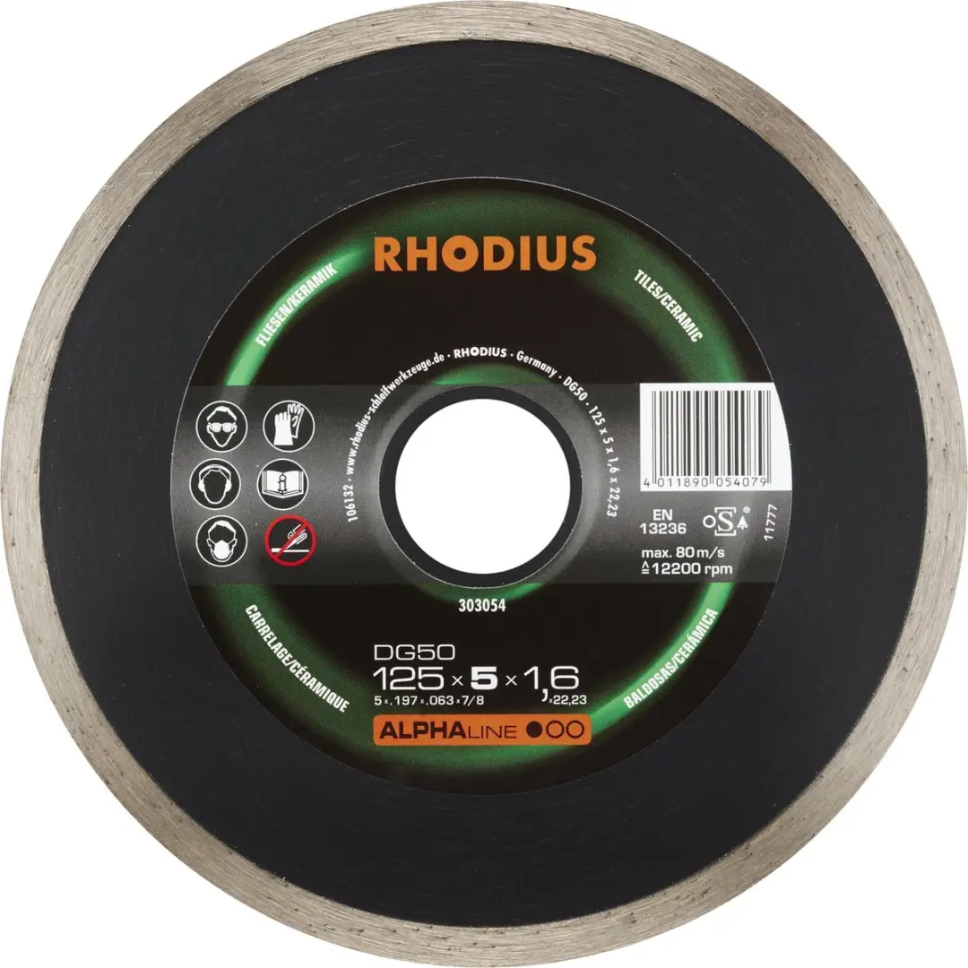 Rhodius 303054 DG50 Diamantdoorslijpschijf - 125mm - Tegels/Keramiek - afbeelding 4 van 5