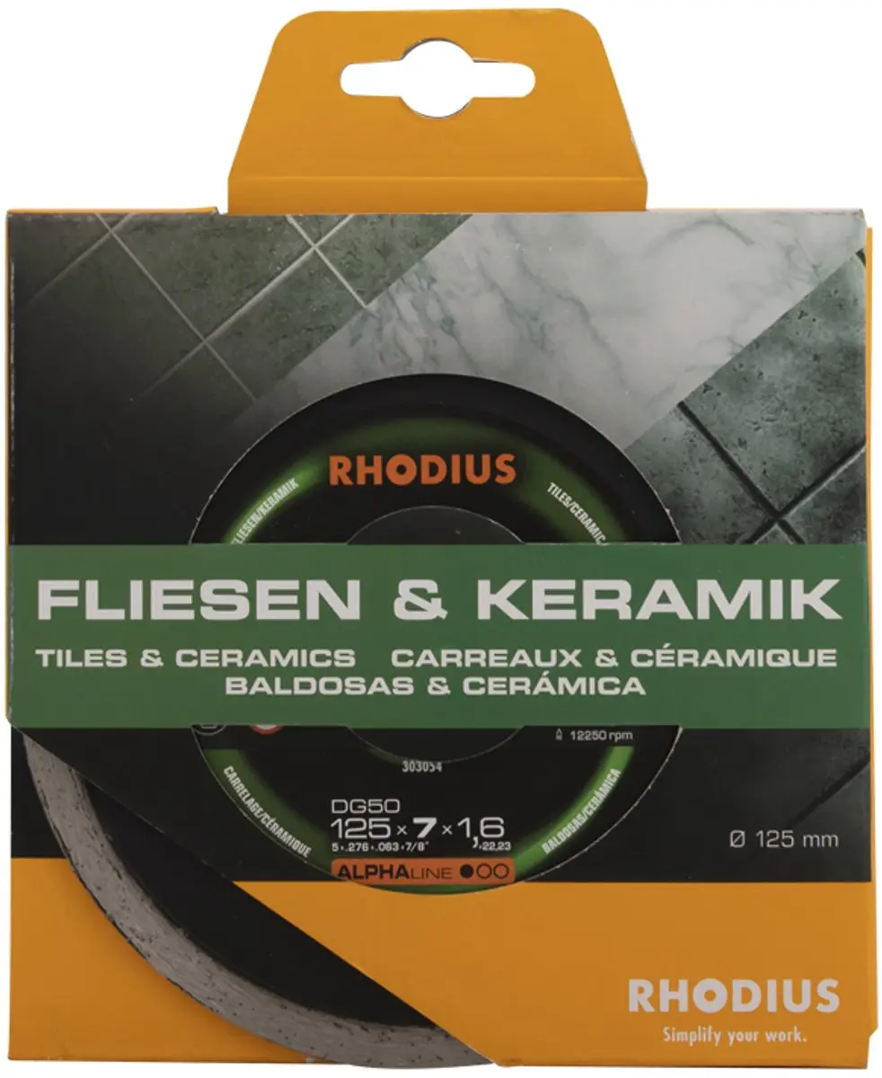 Rhodius 303054 DG50 Diamantdoorslijpschijf - 125mm - Tegels/Keramiek - afbeelding 2 van 5