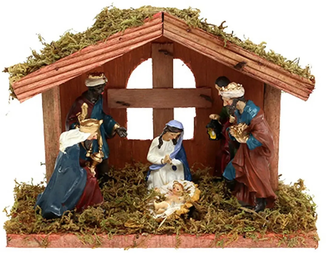 Viana Kerststal met Handbeschilderde Figuren