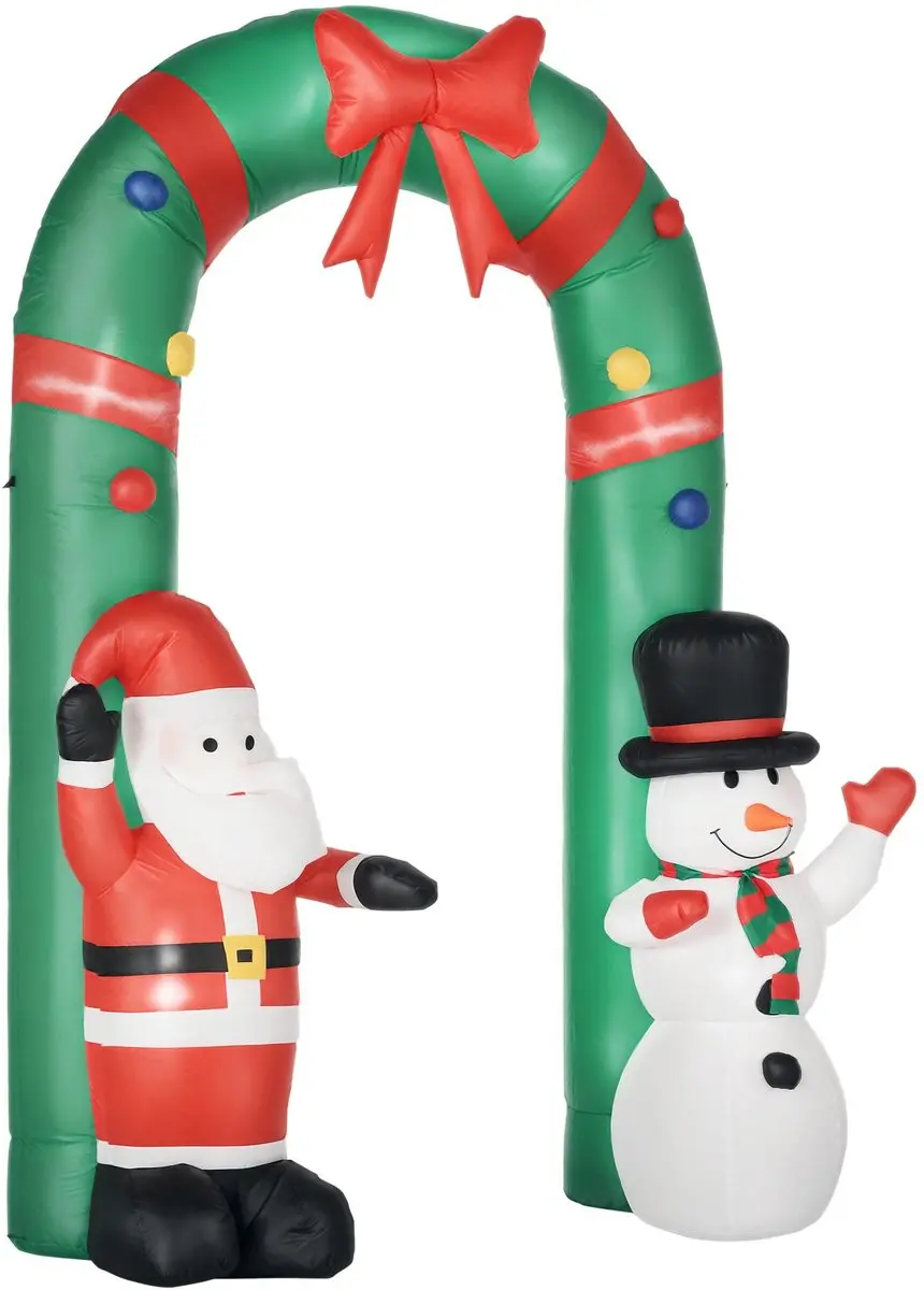 HOMCOM Opblaasbare Kerstboog met LED