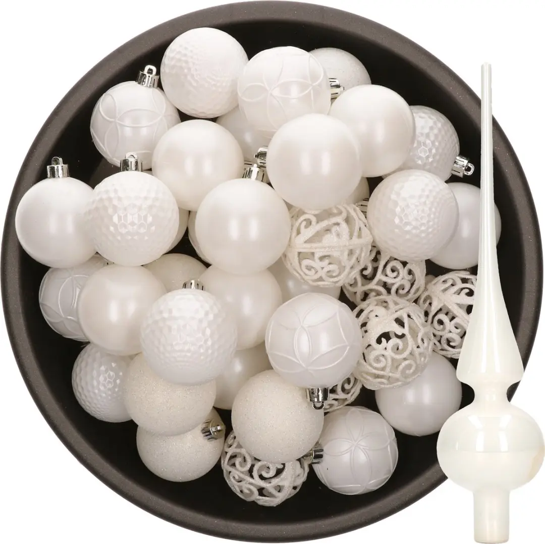Bellatio Decorations Kerstballen 37x stuks kunststof 6 cm
