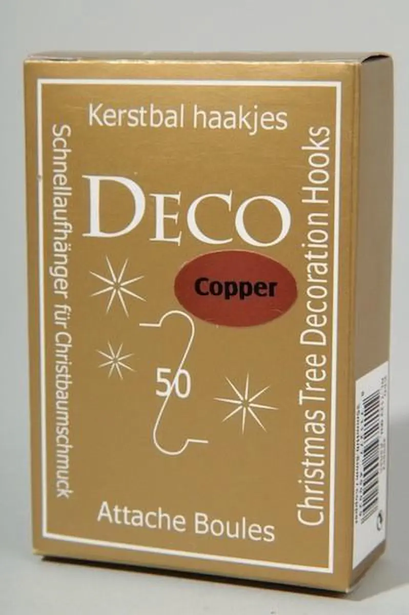 Kerstbalhaakjes Koper - 50 st. - afbeelding 2 van 2