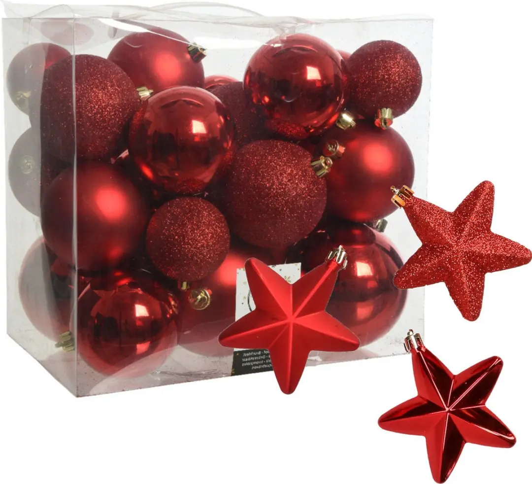 Kerstballen en sterren ornamenten