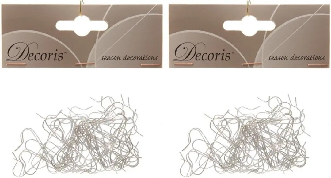 Decoris Kerstbalhaakjes - 100x st - zilver - 3,5 cm - ophanghaakjes - kerstboom - kerstballen