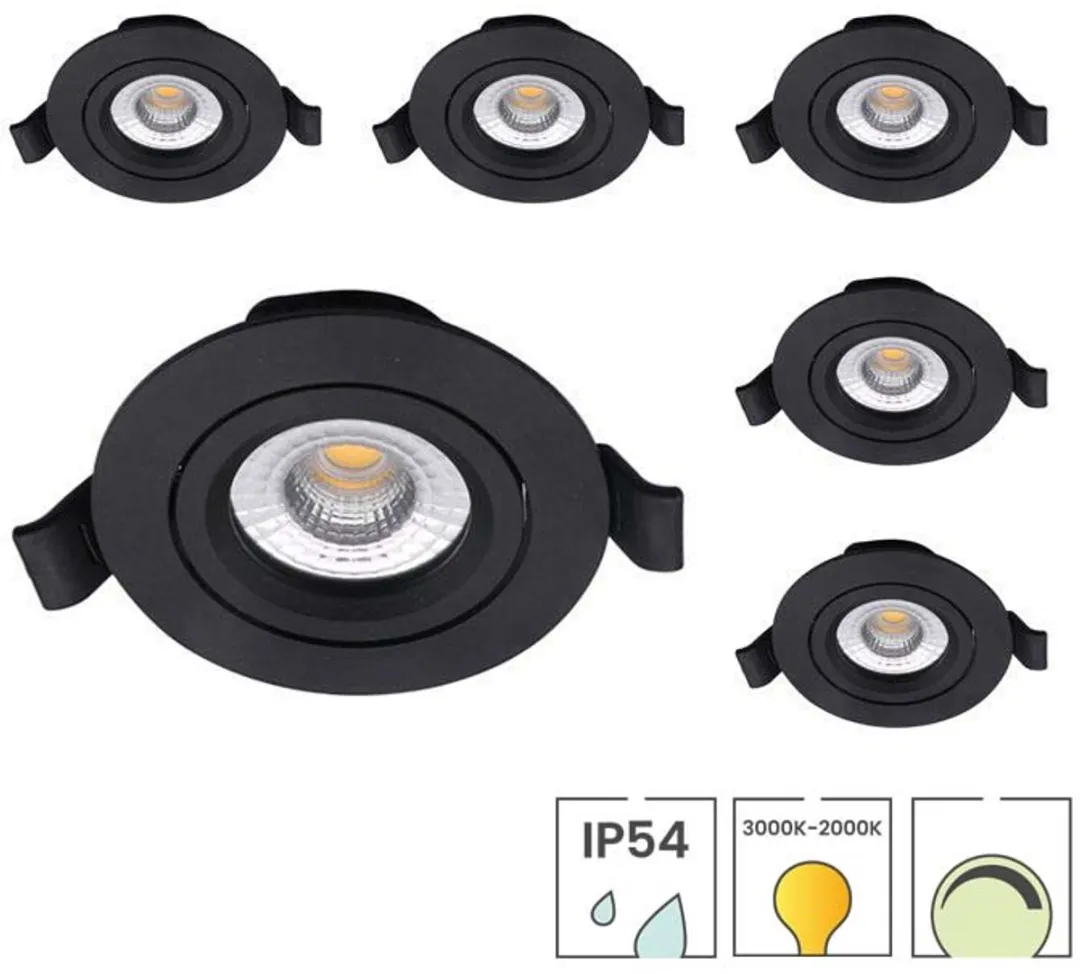 Lybardo Lage Inbouwspots 6-pack 5W Dim to Warm