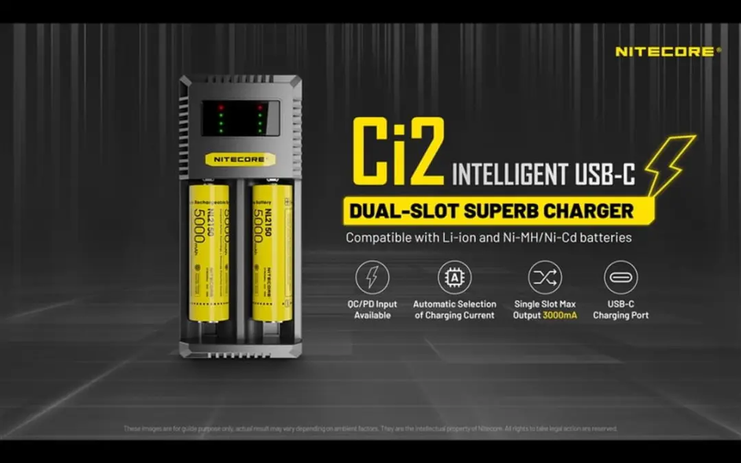 Nitecore Ci2 NC-CI2 Batterijlader - Zwart - afbeelding 2 van 6