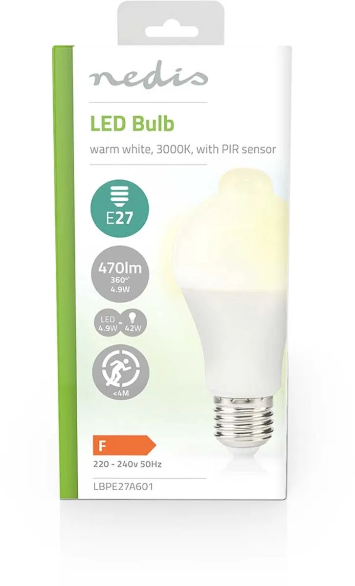 Nedis LED-Lamp E27 A60 4.9W 470lm - Mat - 3000K