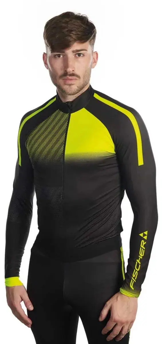 Fischer Dynamic 2.0 Half Rits Lange Mouw T-shirt Zwart M Man