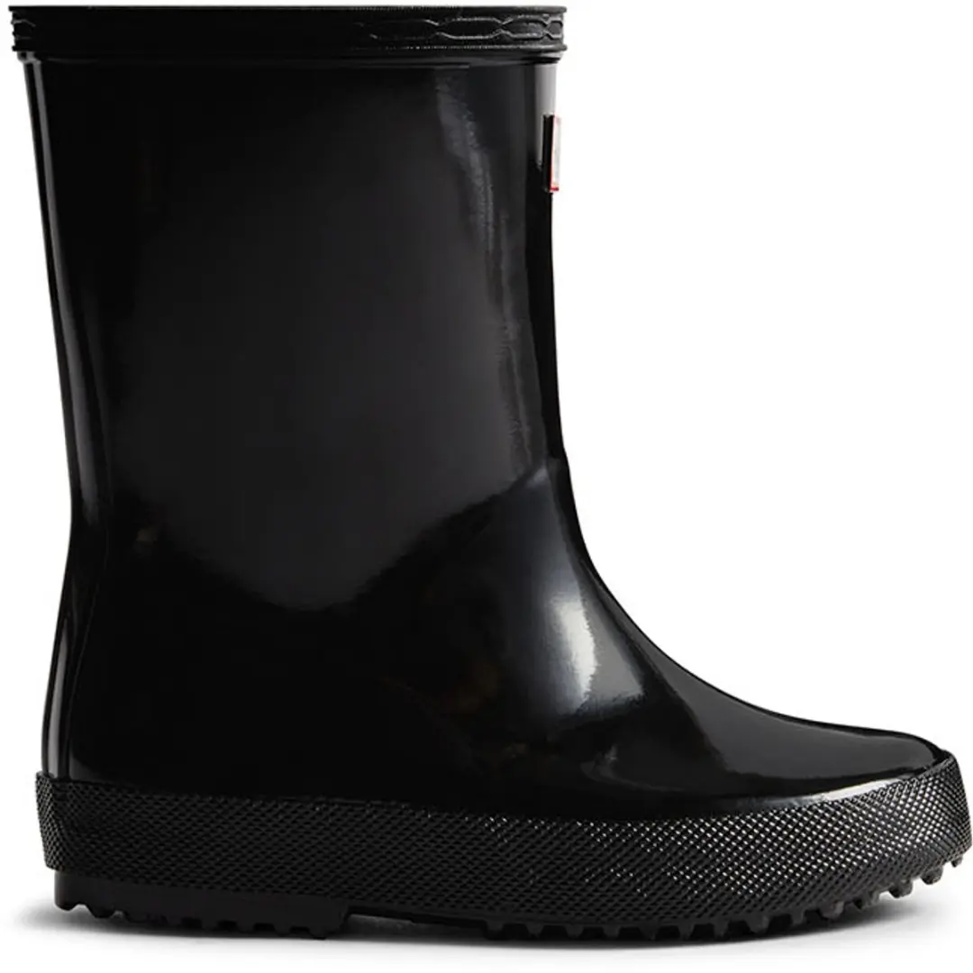 First Gloss Kinder Regenlaarsjes Rubber Zwart Waterdicht