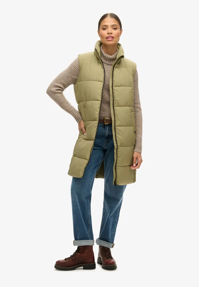 Superdry Dames Lange gewatteerde bodywarmer met capuchon - afbeelding 5 van 6