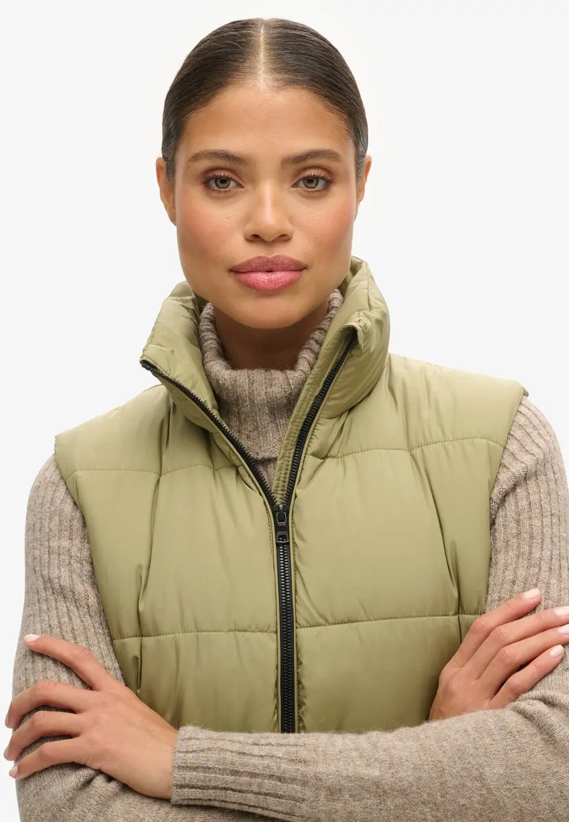 Superdry Dames Lange gewatteerde bodywarmer met capuchon - afbeelding 2 van 6