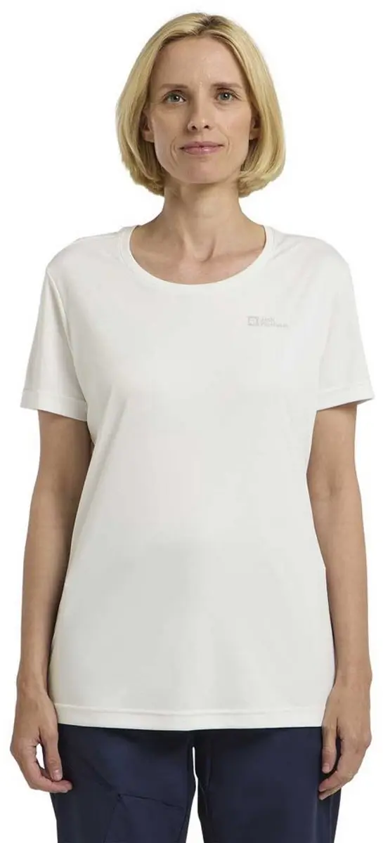 Jack Wolfskin Tech T-shirt Met Korte Mouwen Wit XL Vrouw