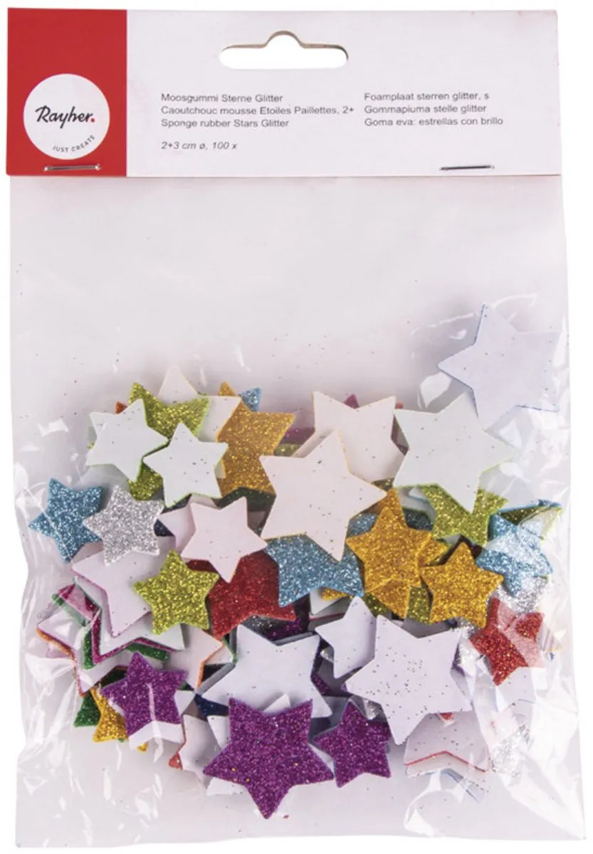 Rayher Knutsel Sterren Stickers 200 Stuks - Multi Kleuren