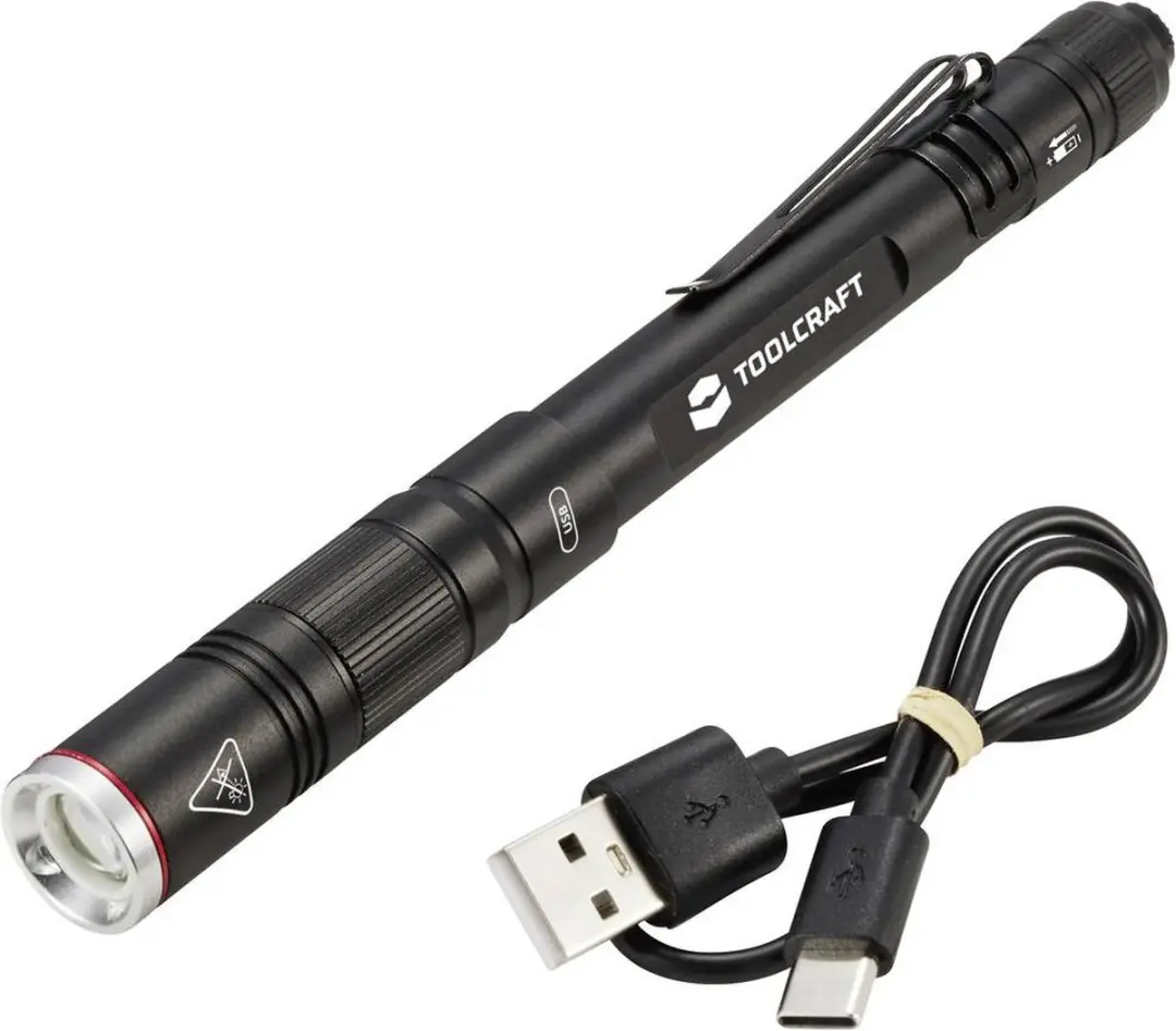 TOOLCRAFT TO-8254890 Oplaadbare Penlight - 300 lm - Zwart - afbeelding 4 van 4