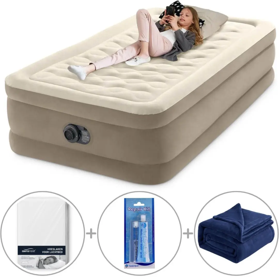 Intex Twin Ultra Plush Luchtbed met ingebouwde pomp
