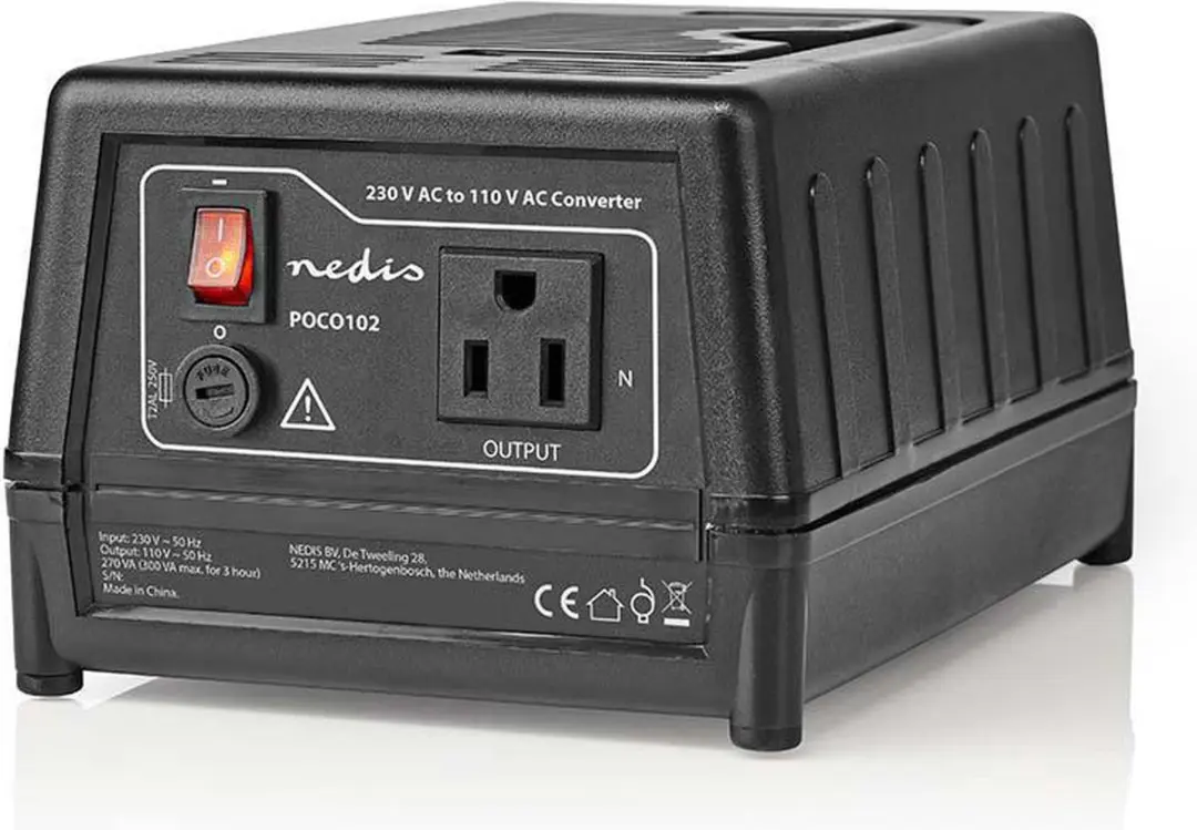Nedis Spanningsomvormer 270W - 230V naar 110V - Zwart - afbeelding 5 van 6