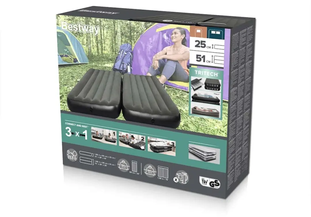 Bestway Tritec Connect Luchtbed 188x99x25cm - Zwart - afbeelding 6 van 6