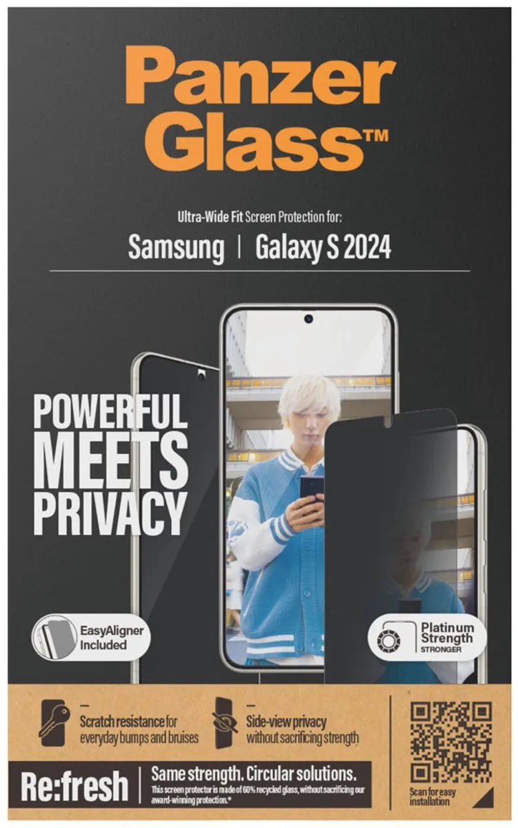PanzerGlass Ultra-Wide Fit S24 Screenprotector Privacy - C