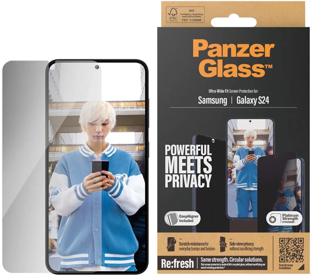 PanzerGlass Ultra-Wide Fit S24 Screenprotector Privacy - C