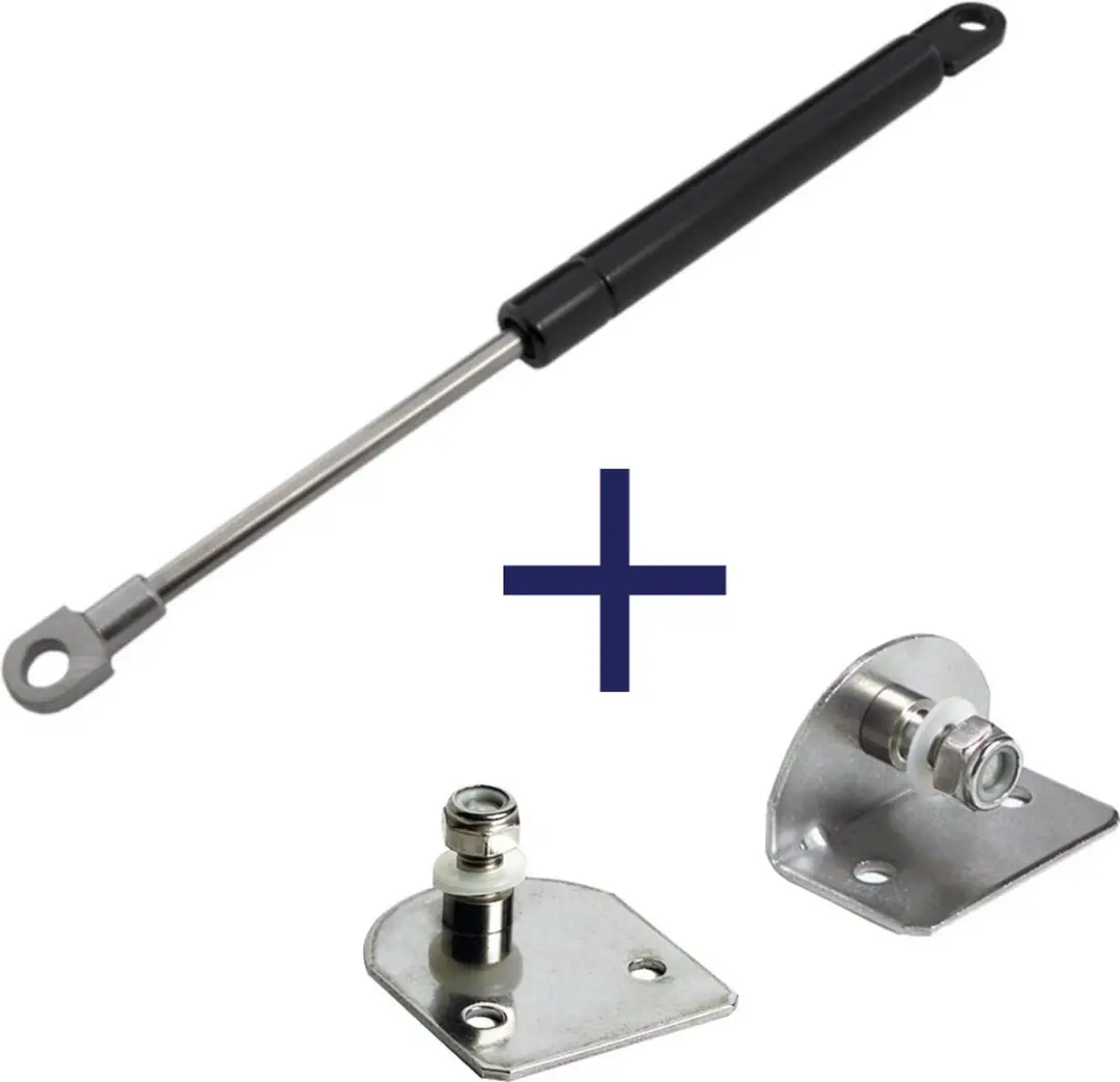 Gasveer staal zwart gelakt inclusief geklonken ogen slag : 229mm TL: 550mm 200N