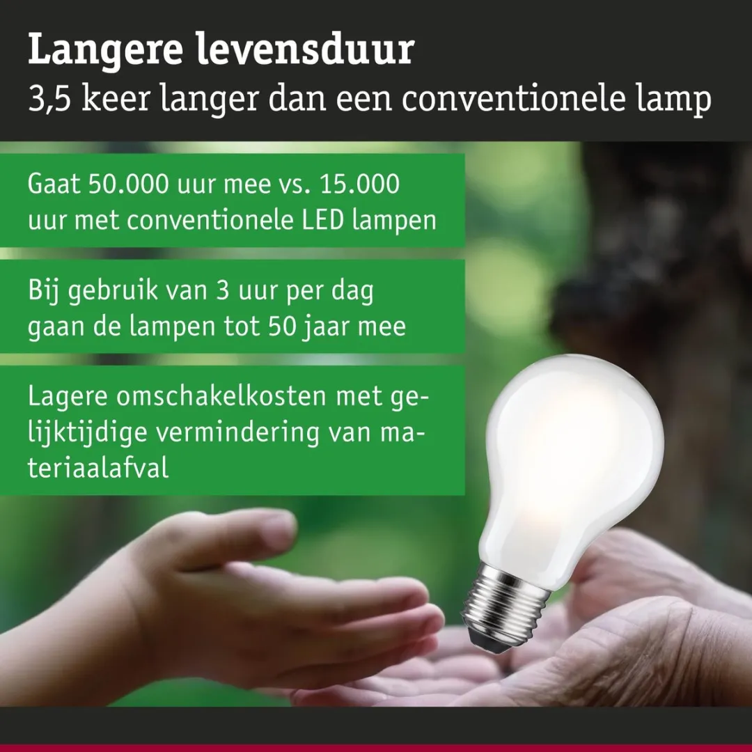 Paulmann Eco-Line LED-gloeilamp E27 8,2W 1521lm 3000K Mat - afbeelding 6 van 6
